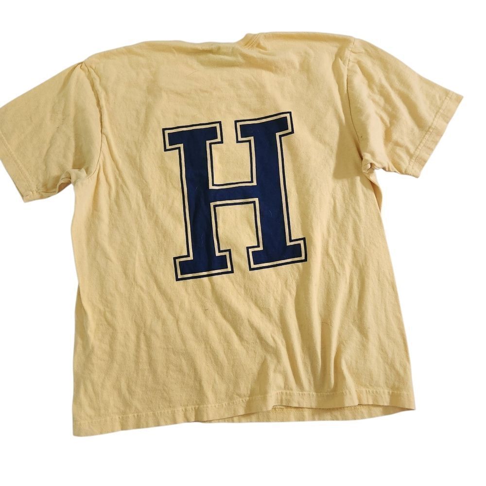 Tommy Hilfiger T Shirt Mens Large Yellow Large Graphic Short Sleeve Top - Picture 2 of 6